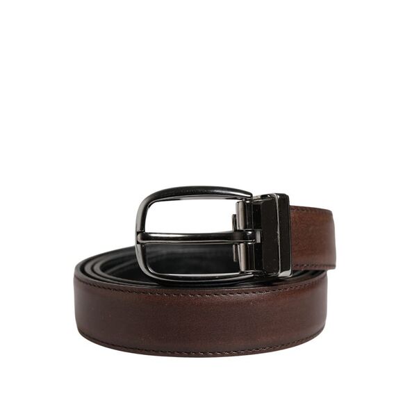 Dolce & Gabbana Men Brown Classic Leather Metal Buckle Men's Belt
